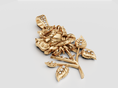 ROES FLOWER PENDANT 3D प्रिंट मॉडल