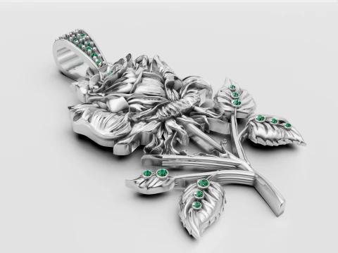 ROES FLOWER PENDANT 3D Print Model