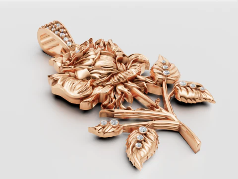 ROES FLOWER PENDANT 3D Print Model