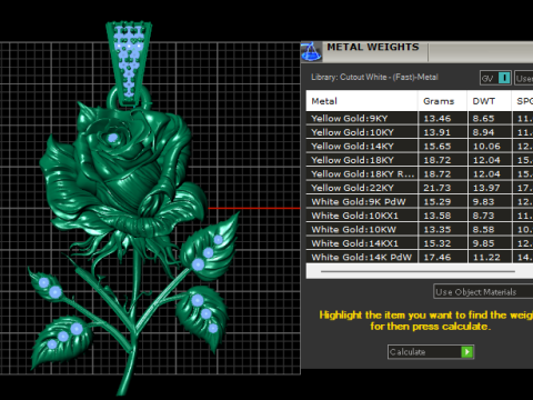 ROES FLOWER PENDANT 3D प्रिंट मॉडल
