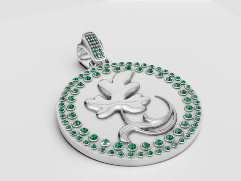 ROUND FLOWER GOLD PENDANT 3D 打印模型