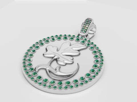 ROUND FLOWER GOLD PENDANT 3D 打印模型