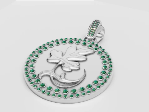 ROUND FLOWER GOLD PENDANT 3D Print Model
