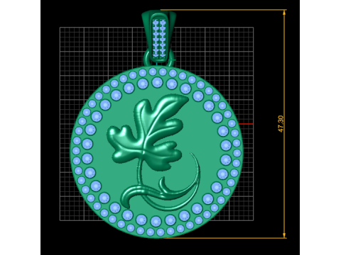 ROUND FLOWER GOLD PENDANT 3D 打印模型