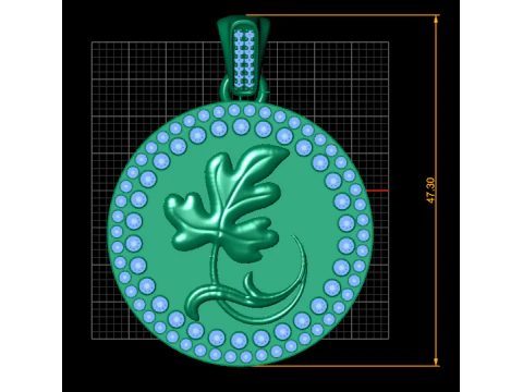 ROUND FLOWER GOLD PENDANT 3D Print Model