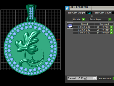ROUND FLOWER GOLD PENDANT 3D 打印模型