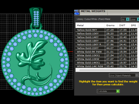 ROUND FLOWER GOLD PENDANT 3D 打印模型