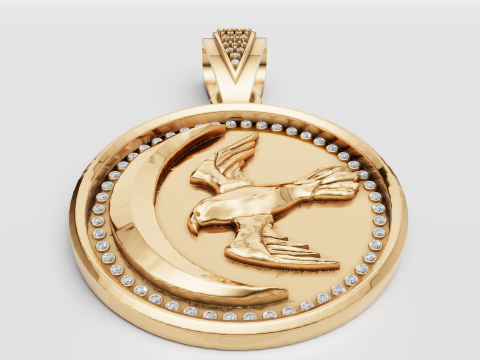 ROUND GOLD PENDANT 3D 프린트 모델