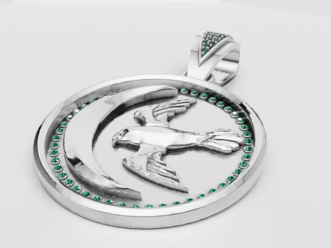 ROUND GOLD PENDANT 3D Print Model