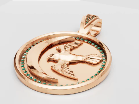 ROUND GOLD PENDANT 3D Print Model