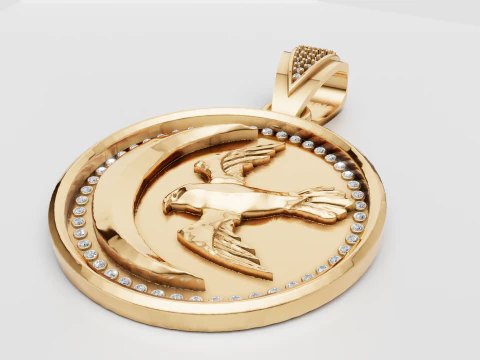 ROUND GOLD PENDANT 3D Print Model