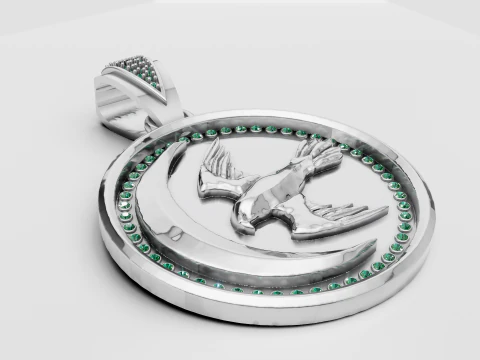 ROUND GOLD PENDANT 3D Print Model