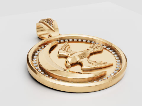 ROUND GOLD PENDANT Modelo de impresión 3D