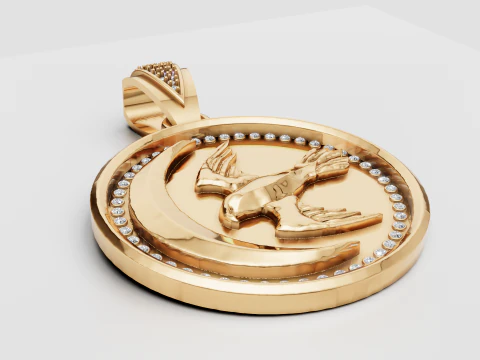 ROUND GOLD PENDANT 3D Print Model