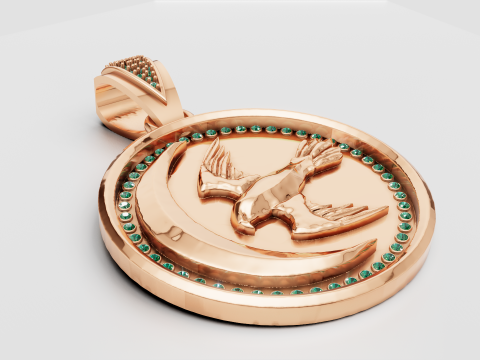 ROUND GOLD PENDANT Modelo de impresión 3D