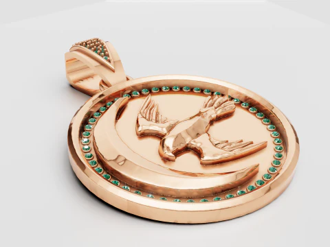 ROUND GOLD PENDANT 3D Print Model