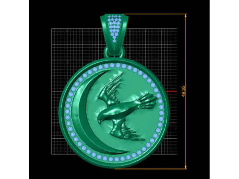 ROUND GOLD PENDANT 3D Print Model