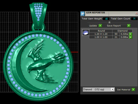 ROUND GOLD PENDANT 3D Print Model