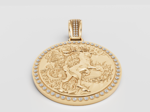 ROUND GOLD PENDANT 3D 프린트 모델