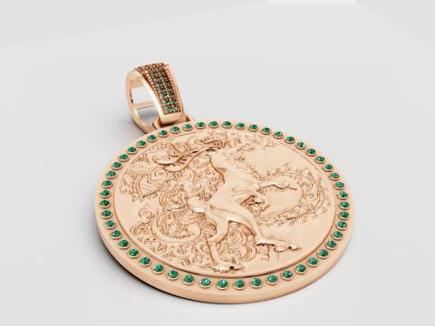 ROUND GOLD PENDANT Model Cetak 3D