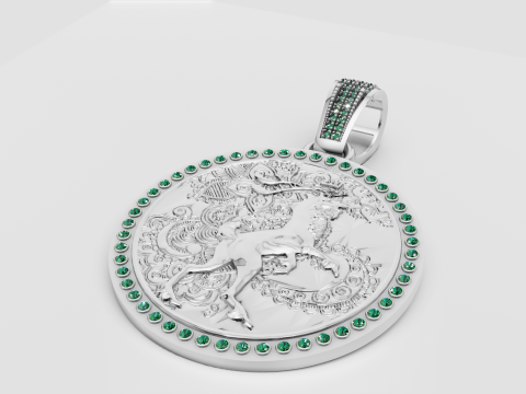 ROUND GOLD PENDANT Model Cetak 3D