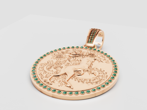 ROUND GOLD PENDANT Model Cetak 3D