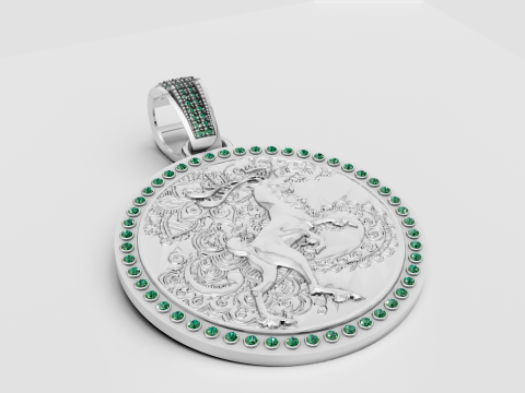 ROUND GOLD PENDANT Model Cetak 3D