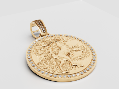 ROUND GOLD PENDANT Model Cetak 3D