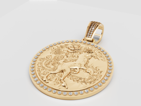 ROUND GOLD PENDANT Model Cetak 3D
