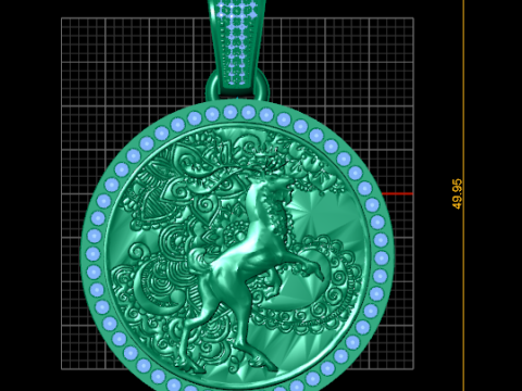 ROUND GOLD PENDANT Model Cetak 3D