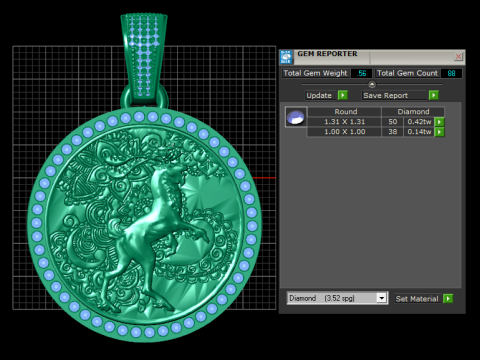 ROUND GOLD PENDANT Model Cetak 3D