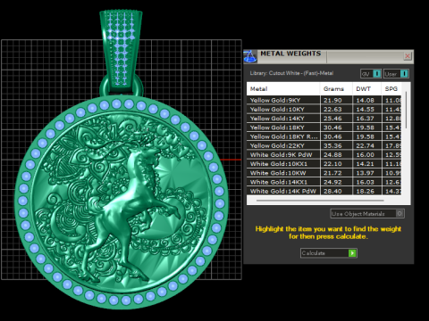 ROUND GOLD PENDANT Model Cetak 3D
