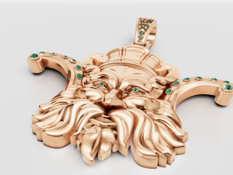 3D GOLD facesPENDANT 3D Print Model
