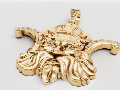 3D GOLD facesPENDANT 3D Print Model