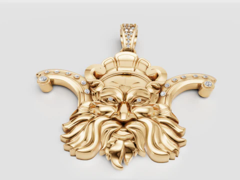 3D GOLD facesPENDANT 3D Print Model