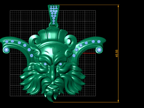 3D GOLD facesPENDANT 3D Print Model