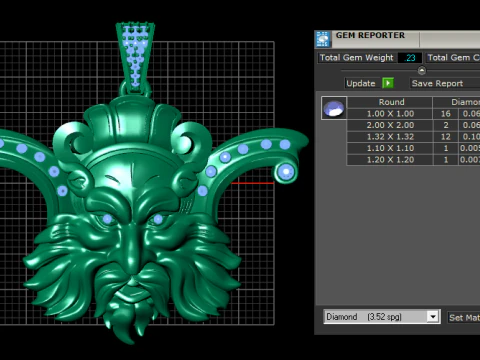 3D GOLD facesPENDANT 3D Print Model