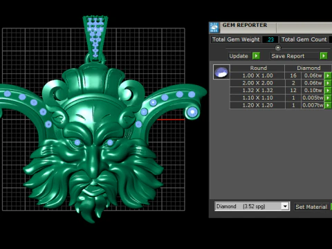 3D GOLD facesPENDANT 3D Print Model