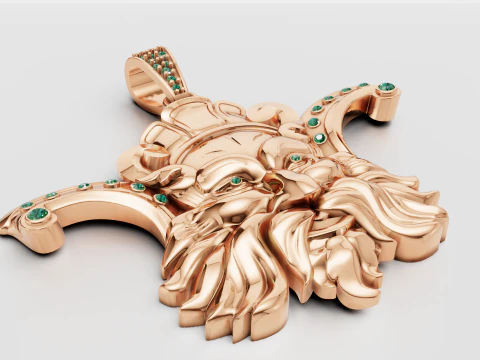3D GOLD facesPENDANT 3D Print Model