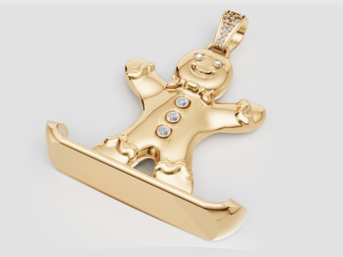 3D GOLD PENDANT 3Dプリントモデル