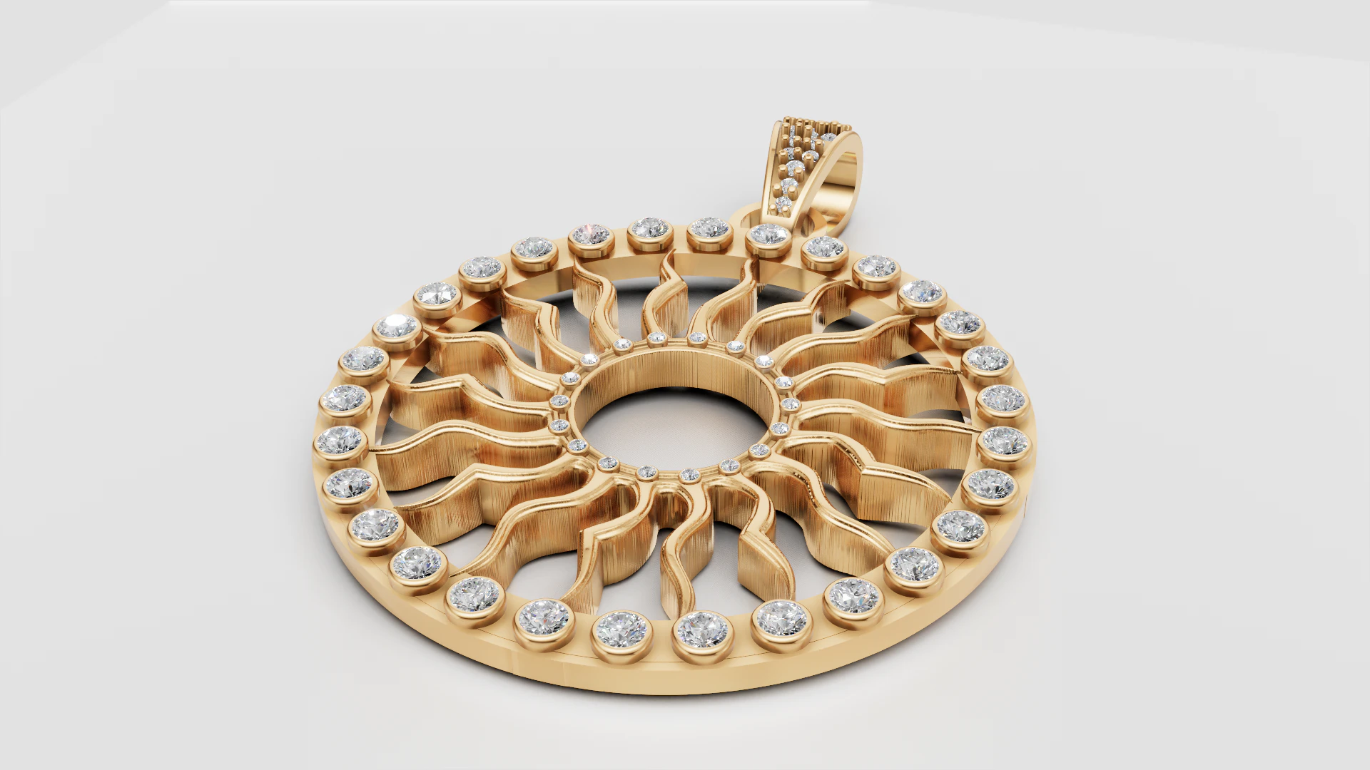 ROUND SUN PENDANT 3D Print Model .c4d .max .obj .3ds .fbx .stl .blend 