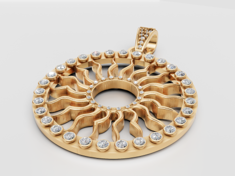 ROUND SUN PENDANT 3D 打印模型