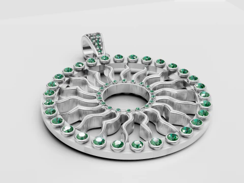 ROUND SUN PENDANT 3D Print Model