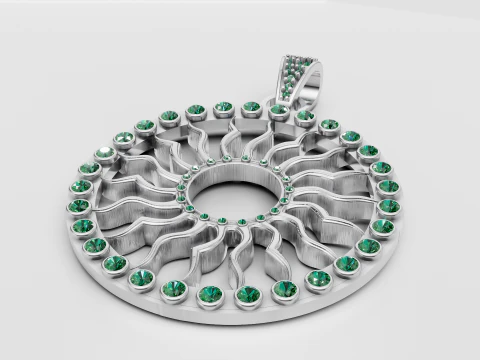 ROUND SUN PENDANT 3D Print Model