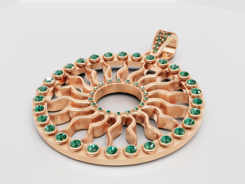 ROUND SUN PENDANT 3D Print Model