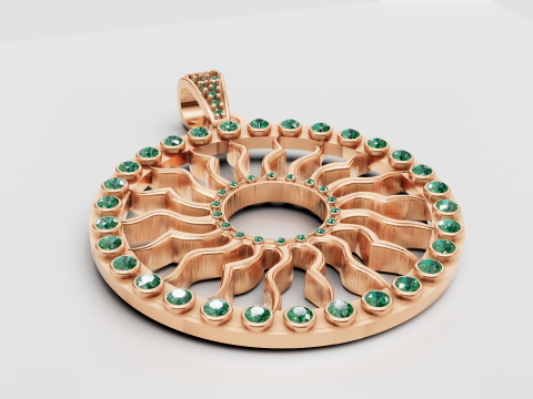 ROUND SUN PENDANT 3D 打印模型