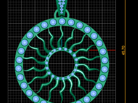 ROUND SUN PENDANT 3D Print Model