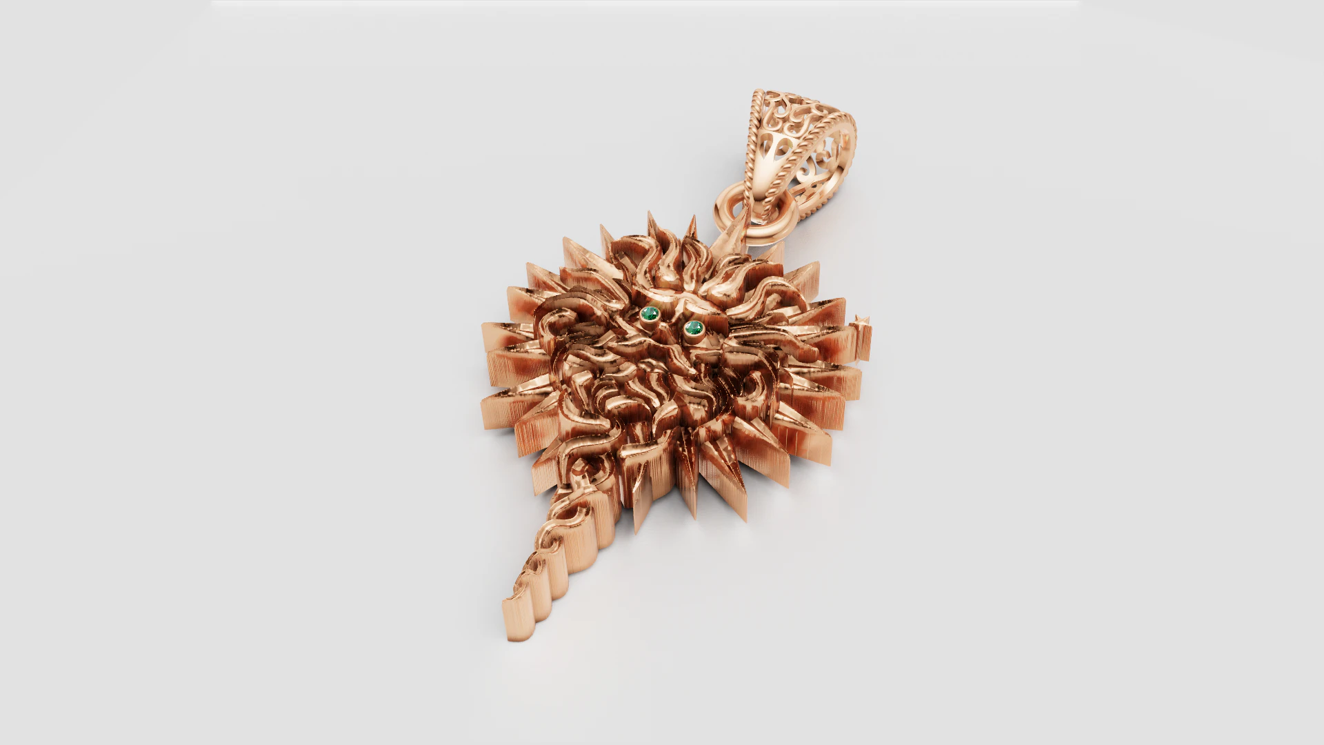SUN 3D GOLD PENDANT 3D Print Model .c4d .max .obj .3ds .fbx .stl .blend 