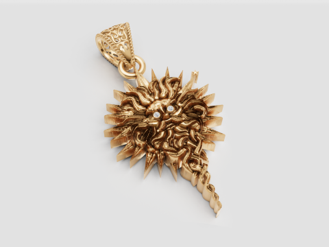 SUN 3D GOLD PENDANT 3Dプリントモデル