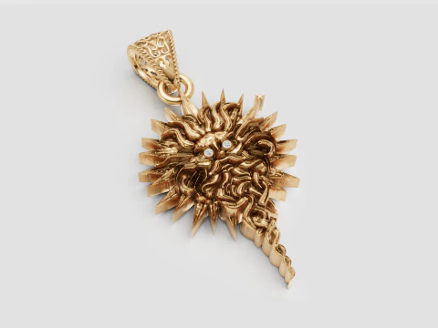 SUN 3D GOLD PENDANT 3D Print Model